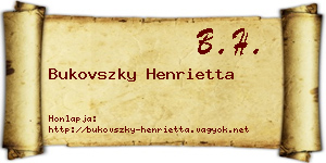 Bukovszky Henrietta névjegykártya