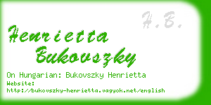 henrietta bukovszky business card